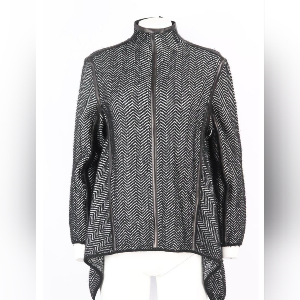 Tom Ford leather trimmed cashmere blend sweater size Large
